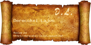 Derecskei Lajos névjegykártya